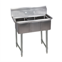 BK Resources Three Compartment Convenience Store Sink with Stainless Steel Legs