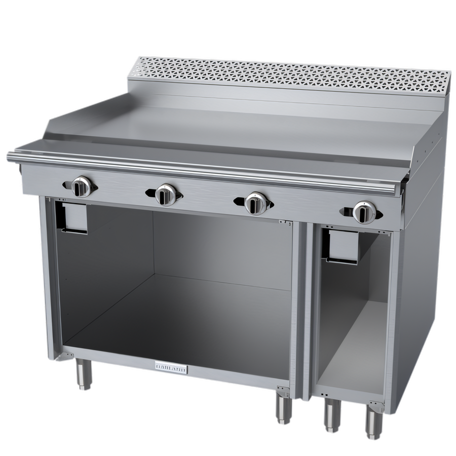 Product image #1 for Garland Cuisine Series 48-Inch Heavy Duty Gas Griddle Top Range with Thermostatic Controls and Open Storage Base