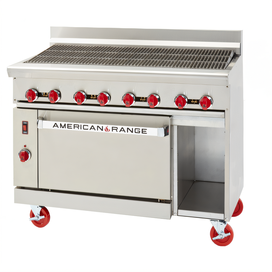 Product image #1 for American Range 48-Inch Gas Radiant Broiler with Convection Oven and Storage Base