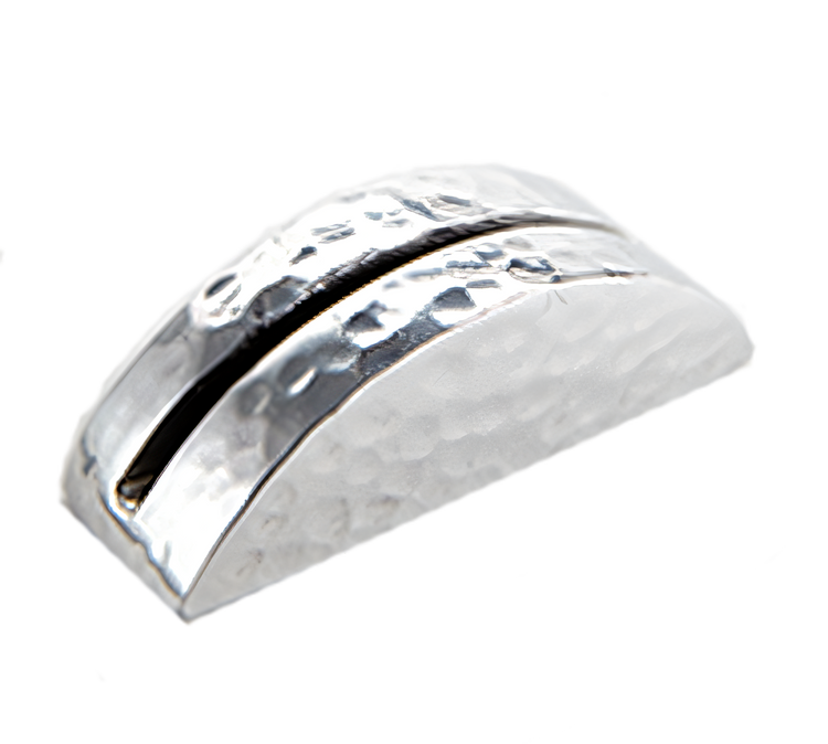 Product image #1 for American Metalcraft Half Moon Aluminum Hammered Menu Card Holder