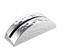 American Metalcraft Half Moon Aluminum Hammered Menu Card Holder