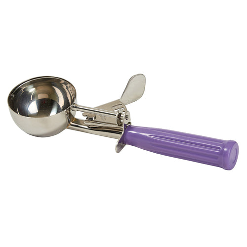 Product image #1 for Winco Size #12 Ice Cream Disher, 3-1/4 oz., Thumb Press, Stainless Steel with Purple Plastic Handle