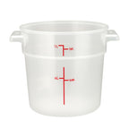 Thumbnail image #1 for Winco PTRC-1 1 qt Round Translucent Polypropylene Storage Container with Built-In Handles, Container Only Case of 48