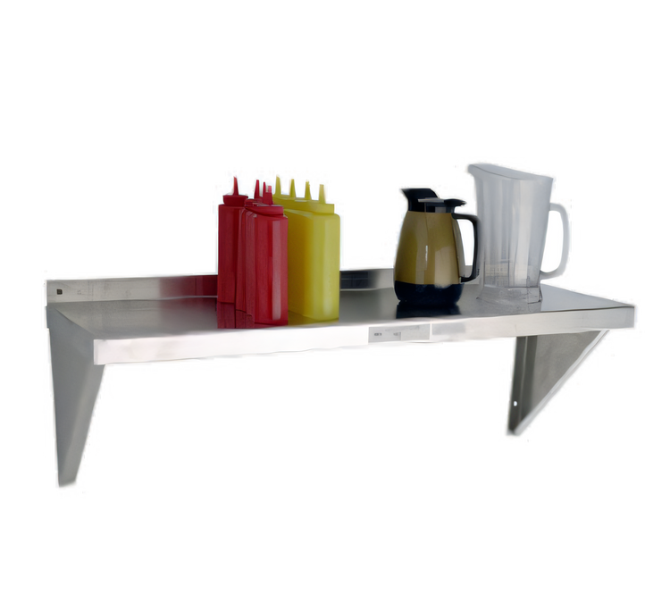 Product image #1 for New Age Heavy-Duty Bracket-Mounted Solid Wall Shelf, 24 x 12 Inches, 12 Gauge Aluminum