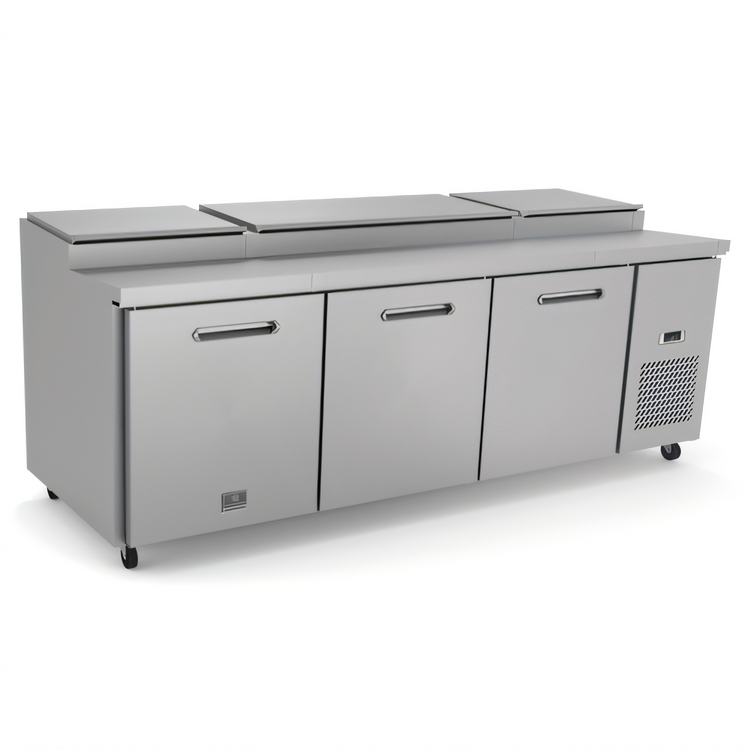 Product image #1 for Kelvinator Commercial KCHPT92.12 3-Door Self-Contained Pizza Prep Table, 94-3/16-Inch Wide, 32 Cu. Ft.