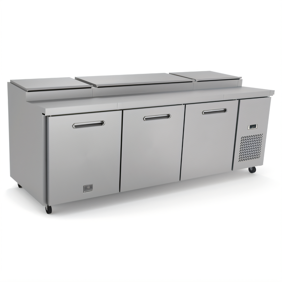 Product image #1 for Kelvinator Commercial KCHPT92.12 3-Door Self-Contained Pizza Prep Table, 94-3/16-Inch Wide, 32 Cu. Ft.