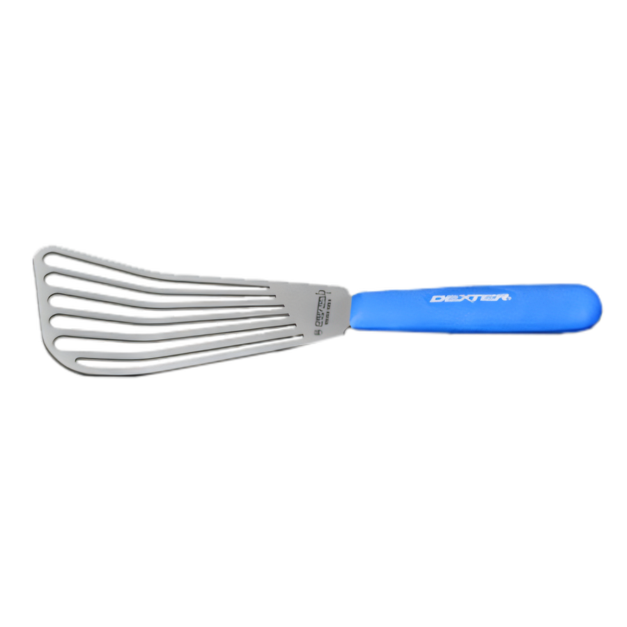Product image #1 for Dexter Russell Sani-Safe 6-1/2 Inch Slotted Fish Turner with Blue Polypropylene Handle