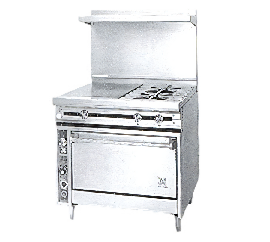 Product image #1 for Jade Titan JTRH-18G-1HT-36 36-Inch Heavy Duty Gas Range with 18" Griddle, 18" Hot Top, and Standard Oven