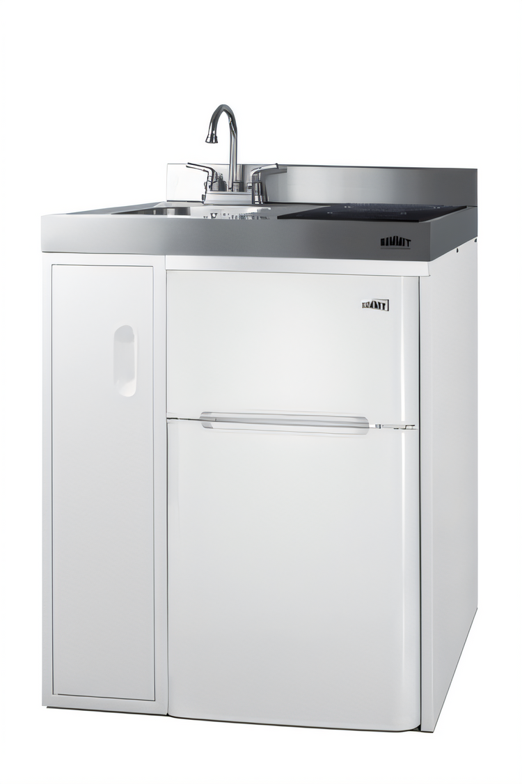 Product image #1 for Summit Appliance 30-Inch 115V All-In-One Kitchenette with 2-Burner Induction Cooktop, Refrigerator-Freezer, Sink, and Storage Cabinet