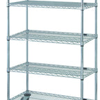 Thumbnail image #1 for Quantum M1836C46-5 36"W x 18"D x 69"H Mobile Wire Shelving Cart, 5 Shelves, Chrome Finish