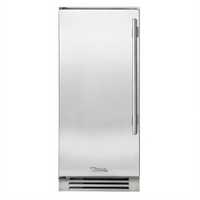 True Residential 15-Inch Undercounter Clear Ice Machine with 28 lb Storage Bin, Left-Hinged Stainless Solid Door