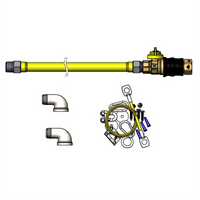 Safe-T-Link 48 Inch Gas Connector Hose with 3/4 Inch Connection, Quick-Disconnect Valve, and Restraining Cable Kit