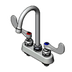 Thumbnail image #1 for T&S Brass Low-Lead ADA-Compliant 4-Inch Centers Deck Mount Workboard/Bar Sink Faucet with Swivel Gooseneck and Wrist Action Handles