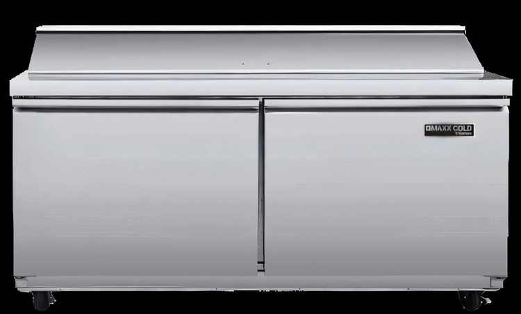 Product image #1 for Maxx Cold V-Series 60-Inch Megatop Refrigerated Salad and Sandwich Prep Table, 2 Solid Doors, 16.7 Cu. Ft.