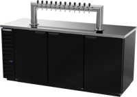 Beverage-Air 78-Inch Direct Draw Beer Dispenser with 12-Tap Tower, 4 Half-Keg Capacity, 3 Doors, Black Exterior