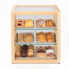 Thumbnail image #1 for Koolmore KM-BDW-22E Bakery Display Case, 2.54 cu. ft., Countertop, 3 tiers, 20.75"W x 15.5"D x 22.25"H, (2) tempered glass shelves, (2) sliding glass