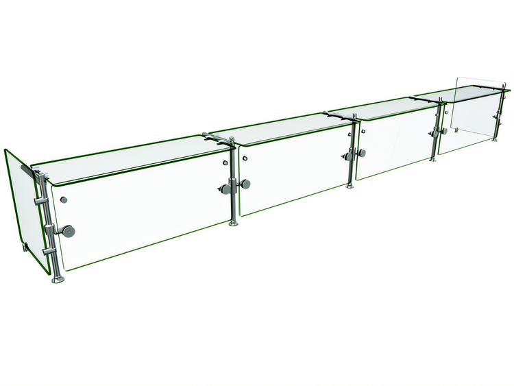 Product image #1 for Hatco Flav-R-Shield ORBIT900 4-Bay Full-Service Pass-Over Food Shield