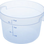 Thumbnail image #1 for CFS Brands StorPlus™ 1096730 12 qt Clear Round Polycarbonate Food Storage Container with Handles, Lid Not Included Case of 6