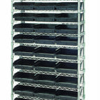 Thumbnail image #1 for Quantum WR12-109CO Conductive Bin Wire Shelving System, 12 Shelves, 33 Bins, 36"W x 12"D x 74"H, Chrome