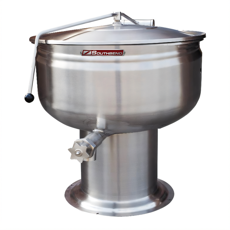 Product image #1 for Southbend Steam KDPS-40F 40-Gallon Stationary Direct Steam Kettle with Full Jacket, Pedestal Base, and 2-Inch Draw-Off