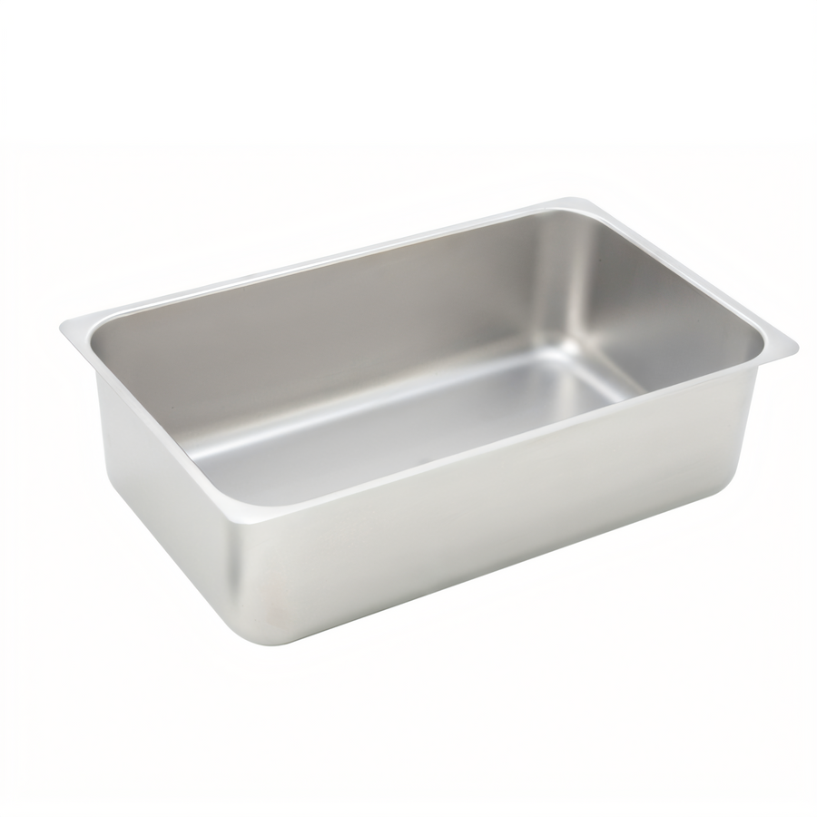 Product image #1 for Winco Full-Size 6-Inch Deep Stainless Steel Spillage Pan with Flat Edge
