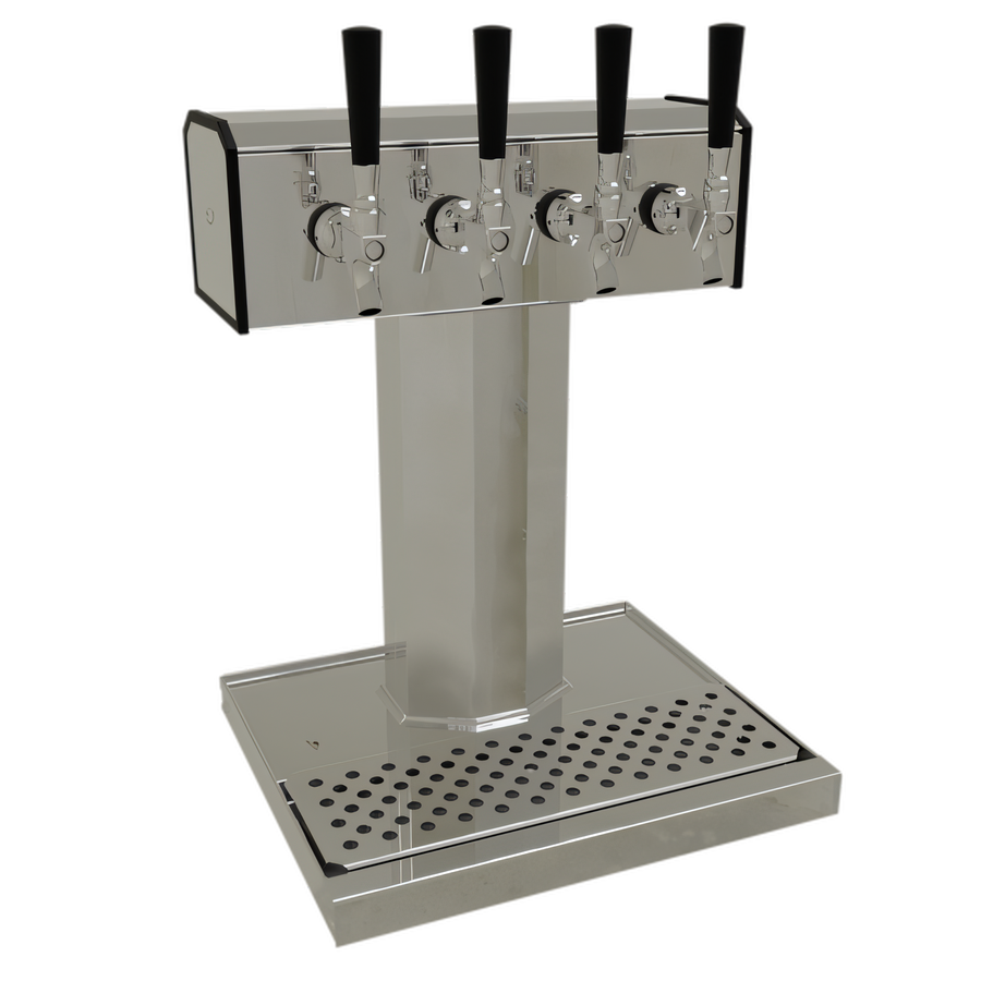 Product image #1 for Glastender BT-4-MFR 4-Faucet Glycol-Cooled Tee Draft Dispensing Tower