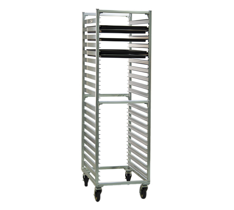 Product image #1 for New Age Mobile Full-Height Aluminum Bun Pan Rack, Open Sides, 38-Pan Capacity