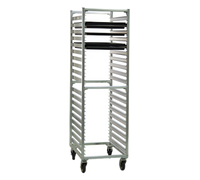 New Age Mobile Full-Height Aluminum Bun Pan Rack, Open Sides, 38-Pan Capacity