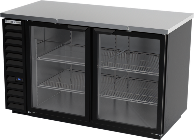 Product image #1 for Beverage Air 58-Inch Two-Section Glass Door Food-Rated Back Bar Refrigerator