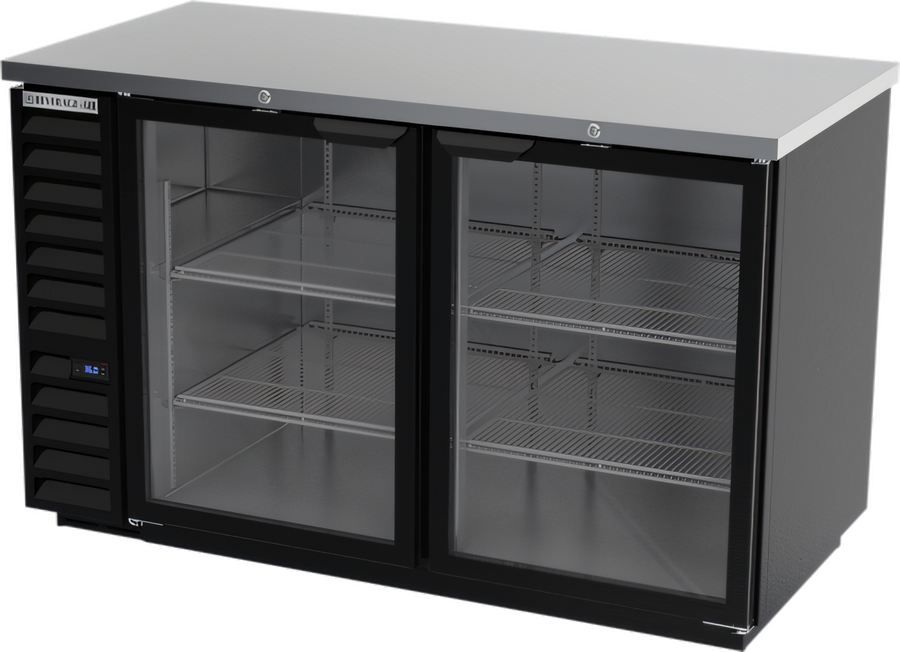 Product image #1 for Beverage Air 58-Inch Two-Section Glass Door Food-Rated Back Bar Refrigerator