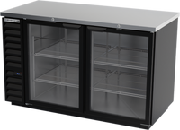 Beverage Air 58-Inch Two-Section Glass Door Food-Rated Back Bar Refrigerator