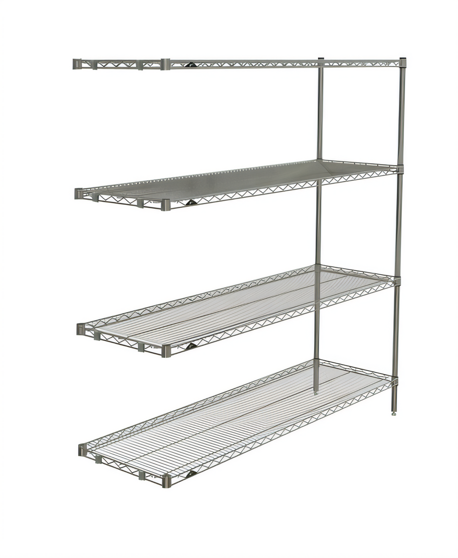 Product image #1 for Metro Super Erecta 60"W x 18"D x 63"H Add-On Wire Shelving Unit, 4 Shelves, Brite Finish