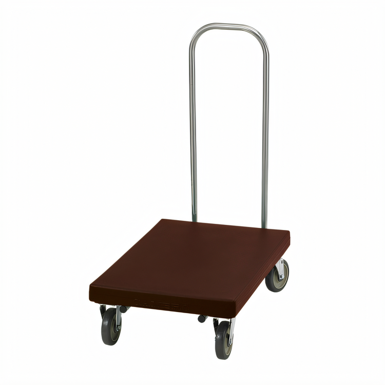 Product image #1 for Cambro Dark Brown Utility Platform Truck with Chrome Handle, 600 lb Capacity