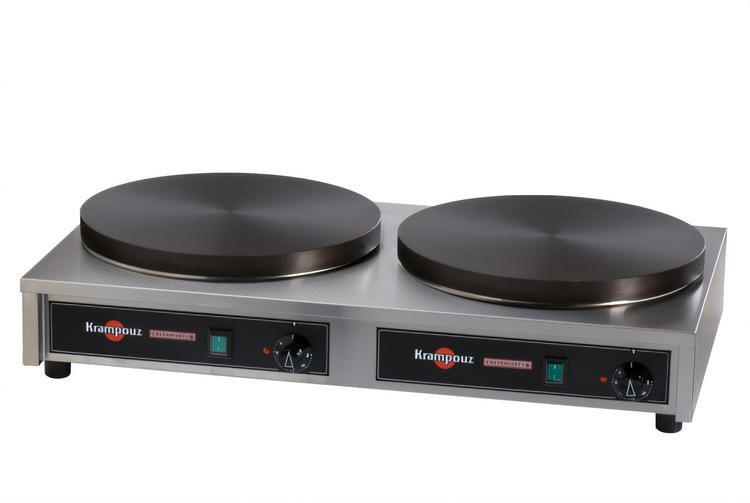 Product image #1 for Krampouz 15-3/4-Inch Double Countertop Electric Crepe Maker with Cast Iron Griddles