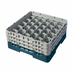 Thumbnail image #2 for Cambro Camrack Full Size 30-Compartment Glass Rack with 3 Soft Gray Extenders, Teal