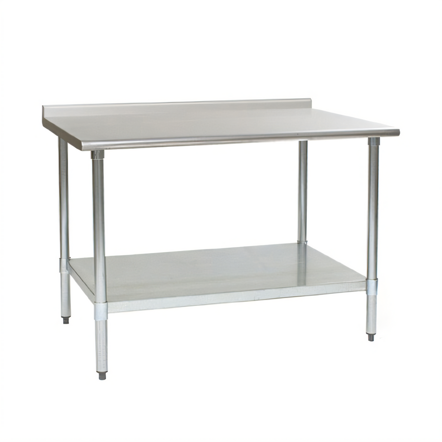 Product image #1 for BlendPort Budget Series 84 in. W x 30 in. D Stainless Steel Work Table with Rear Upturn and Adjustable Undershelf