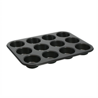 Winco 12-Cup Non-Stick Rectangular Muffin Pan, Carbon Steel
