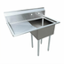 Thumbnail image #1 for Omcan Single-Compartment Pot Sink with Left Drainboard, 304 Stainless Steel