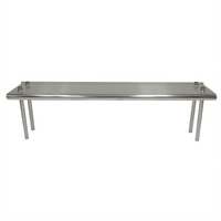 Advance Tabco Table-Mounted Single Overshelf, 36 x 12 Inches, 1-Inch Rear Turn-Up