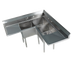 Thumbnail image #1 for Corner 3-Compartment 18-Gauge 304 Stainless Steel Sink with 2 Drainboards, 57 x 57 Inches