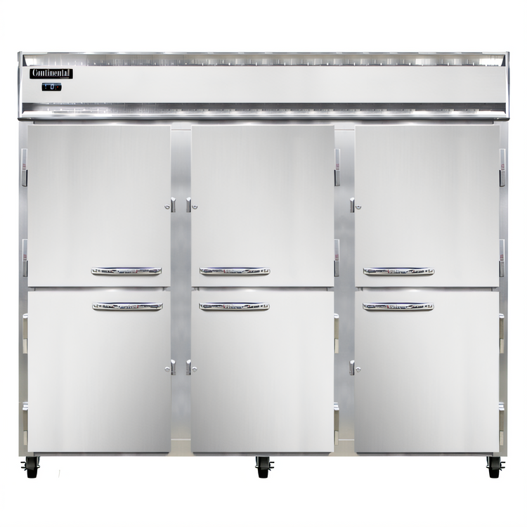 Product image #1 for Continental Refrigerator 3FENHD Extra-Wide Three-Section Reach-In Freezer with Half-Height Solid Doors
