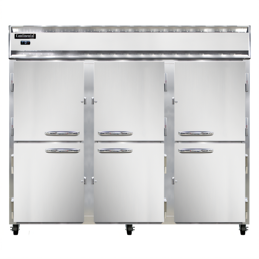 Product image #1 for Continental Refrigerator 3FENHD Extra-Wide Three-Section Reach-In Freezer with Half-Height Solid Doors