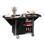 Thumbnail image #1 for Lakeside Manufacturing 675 Beverage Service Cart with Drop Leaves, 3 Shelves, Laminated Top and Leaves, Stainless Steel Base and Interior