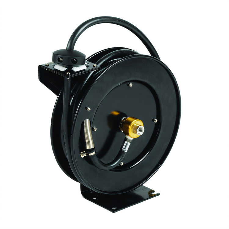 Product image #1 for equip Open Epoxy Coated Steel Retractable Hose Reel with 3/8-Inch x 35-Foot Hose