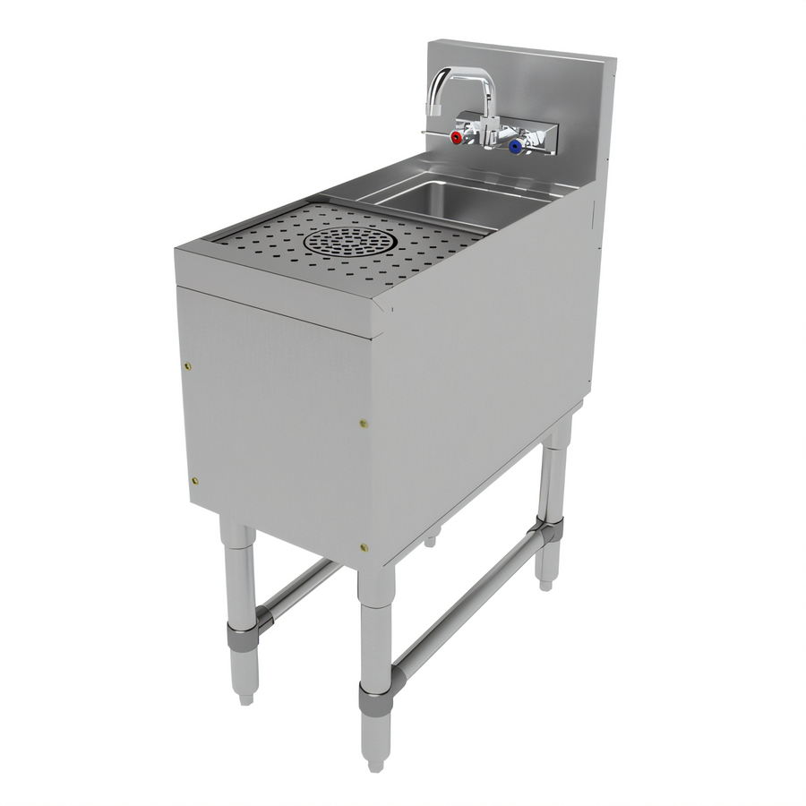 Product image #1 for Advance Tabco Prestige Supreme 12-Inch Wide Freestanding Underbar Cocktail Station Sink with 9 x 9 x 4 Bowl