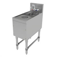 Advance Tabco Prestige Supreme 12-Inch Wide Freestanding Underbar Cocktail Station Sink with 9 x 9 x 4 Bowl