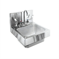 Glastender WH-14 Wall-Mount Stainless Steel Hand Sink with Gooseneck Faucet