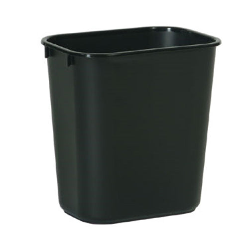 Product image #1 for Rubbermaid Commercial Products Small Black Plastic Waste Basket with Rolled Rims, 13-5/8 Quart