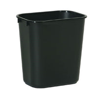 Rubbermaid Commercial Products Small Black Plastic Waste Basket with Rolled Rims, 13-5/8 Quart