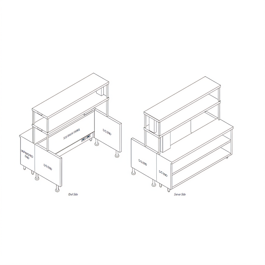 Product image #1 for Randell RCR-64.5 64-1/2"W Modular Chef Service Counter - Right Section